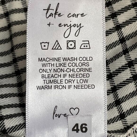 Nic+Zoe Femme Plaid Shirt Womens Sz 2X Black Plaid Button Up Long Sleeve Blouse - Picture 8 of 13